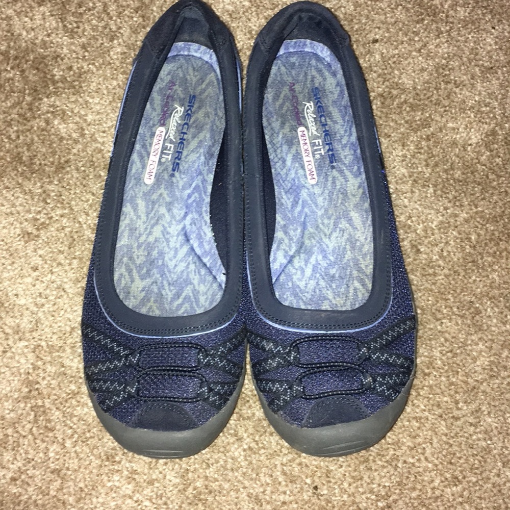Blue Sketchers Relaxed Fit Slip on Shoes